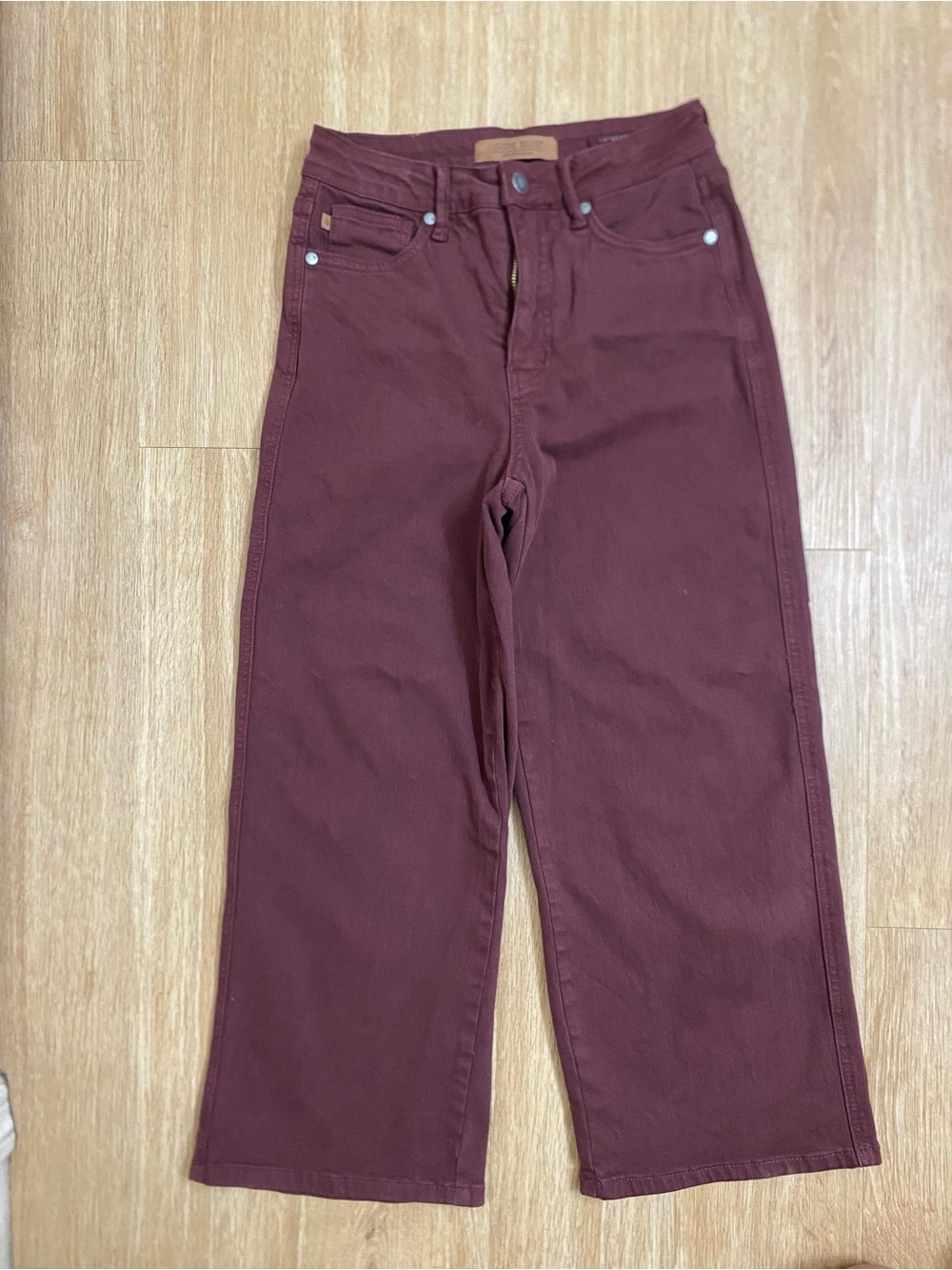 Judy Blue Wide Leg Jeans in Deep Burgundy